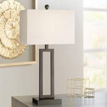 Luminária de Mesa 360 Lighting Aston 66cm Metal Preto com Abajur de Tecido