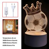 Luminária De Mesa 3d Bola De Futebol Para Decoração EB61001