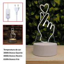 Luminária De Mesa 3d Mão Coração Coreano Para Decoração EB61280 Luminária De Mesa 3d Mão Coração Coreano Para Decoração EB61280