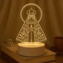 Luminária de Mesa 3D Nossa Senhora Aparecida Led 4W 5V Luminária de Mesa 3D Nossa Senhora Aparecida Led 4W 5V