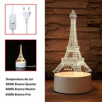 Luminária De Mesa 3d Torre Eiffel Para Decoração EB61129 Luminária De Mesa 3d Torre Eiffel Para Decoração EB61129