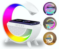 Luminária De Mesa 4 Em 1 Caixa De Som Bluetooth Usb Sd Rádio Fm Carregador Sem Fio Luz Led RGB Luminária De Mesa 4 Em 1 Caixa De Som Bluetooth Usb Sd Rádio Fm Carregador Sem Fio Luz Led RGB