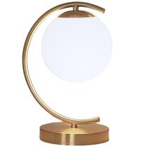 Luminária de Mesa Abajur 31cm Jabuticaba Dourada Globo Vidro 15cm KJTD-696-GOLD Gimpo