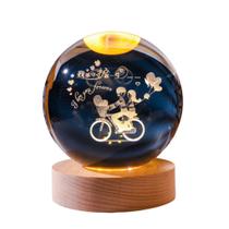 Luminária de Mesa Abajur 3D Cristal Namorados Led 2W 3000K 5V