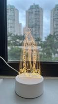 Luminária de Mesa Abajur 3D Nossa Senhora de Fátima Led 4W 3 em 1 Bivolt