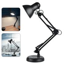 Luminária de Mesa Abajur Articulável Com Base e Garra Reclinável Decora e Ilumina LK780