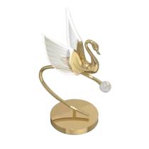 Luminária de Mesa Abajur Cisne Dourado 40cm Led 6W 3000K Bivolt