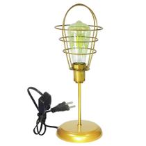 Luminária de Mesa Abajur Clássico Aramado Lampshape Dourado
