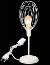 Luminária de Mesa Abajur Clássico Aramado Nest Branco P/LED