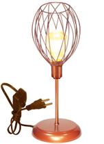 Luminária de Mesa Abajur Clássico Aramado Nest Cobre P/LED