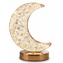 Luminária De Mesa Abajur Cristal Lua Led Touch 3