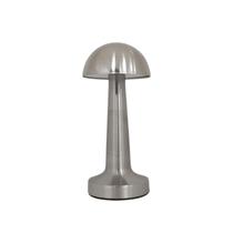 Luminária de Mesa Abajur Cromado Touch Led 3 em 1 22cm Recarregável e Dimerizável