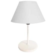 Luminária de Mesa Abajur Cúpula Injetada para Escritório Quarto Recepção Decoração Sala Moderno Branco e Branco
