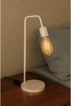 Luminária De Mesa Abajur de Cabeceira L De Quarto Sala Retro Vintage Industrial Moderno Bivolt Branco Luminária De Mesa Abajur de Cabeceira L De Quarto Sala Retro Vintage Industrial Moderno Bivolt Branco