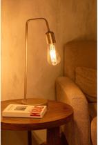 Luminária De Mesa Abajur de Cabeceira L De Quarto Sala Retro Vintage Industrial Moderno Bivolt Dourado