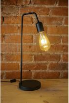 Luminária De Mesa Abajur de Cabeceira L De Quarto Sala Retro Vintage Industrial Moderno Bivolt Preto Luminária De Mesa Abajur de Cabeceira L De Quarto Sala Retro Vintage Industrial Moderno Bivolt Preto