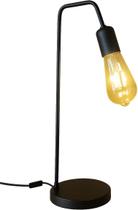 Luminária De Mesa Abajur de Cabeceira L Para Quarto Sala Retro Vintage Industrial Moderno Bivolt Cor Preto