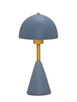 Luminária de Mesa Abajur em Cerâmica Azul e Dourado 37cm 1E27 15392-PL