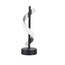 Luminária de Mesa Abajur Espiral Preto e Prata 37cm Led 10W 4000K Bivolt