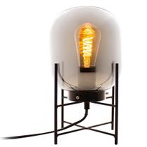 Luminaria De Mesa Abajur Flint Cupula De Vidro + Lampada Filamento Led St64 St1345