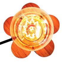 Luminária de mesa Abajur Flor Rádica Freijó com Interruptor