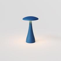 Luminária de Mesa Abajur LED Donna Ring Light Interlight - Portátil Sem Fio - Azul-Indigo