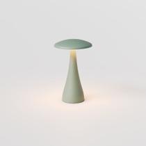 Luminária de Mesa Abajur LED Donna Ring Light Interlight - Portátil Sem Fio - Verde Sálvia