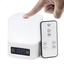 Luminária De Mesa Abajur Led Touch Relógio Digital Controle Luminária De Mesa Abajur Led Touch Relógio Digital Controle