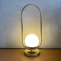 luminária de mesa abajur Oval Com Interruptor de alumínio bivolt com Vidro Globo branco fosco 12cm luminária de mesa abajur Oval Com Interruptor de alumínio bivolt com Vidro Globo branco fosco 12cm