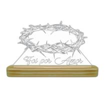 Luminária De Mesa Abajur Rgb Colorida - Foi Por Amor Coroa