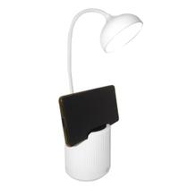 Luminaria de Mesa Abajur Touch Screen LED Flexivel Recarregavel Suporte Celular Articulada Lampada Iluminaçao