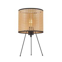 Luminária De Mesa Abajur Vime Sintético Rústico Artesanal Sala Quarto Balcão 02