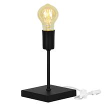 Luminária de Mesa Abajur Vintage Preto com Lampada