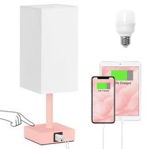 Luminária de Mesa Ambimall com Controle Touch e Portas USB A+C