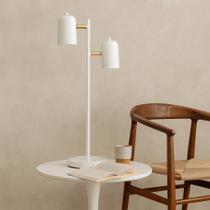 Luminária de Mesa Anne Dupla com Cúpulas Articuladas para Iluminação Versátil