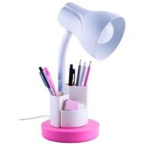 Luminaria de Mesa Articulada Luz Direcionada Escritorio Estudo Porta Lapis Caneta Pink Bivolt - Esquilos Shop