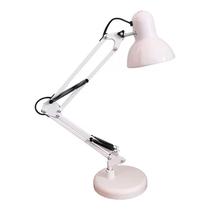 Luminaria De Mesa Articulavel Branca Com Base Para 1 Lampada E27