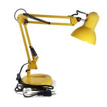 Luminária de Mesa Articulável Com Base Amarela