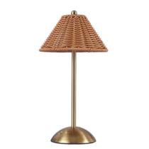 Luminária de Mesa Boho em Rattan LED Recarregável Sem Fio 12h