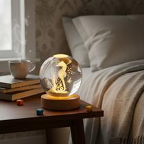 Luminária De Mesa Bola De Cristal 3d Decoração