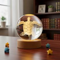 Luminária De Mesa Bola De Cristal 3d Decoração