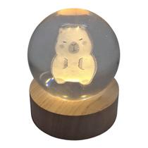 Luminária de Mesa Bola de Cristal Capivara Abajur Pequena