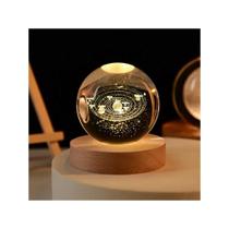 Luminária De Mesa Bola De Cristal Desenho 3D Decoração Luz de LED Conector USB