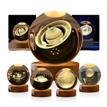Luminária De Mesa Bola De Cristal Desenho 3D Decoração Luz de LED Conector USB