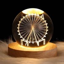 Luminária de Mesa Bola de Cristal Efeito 3D Incrivel Galáxia Luminária de Mesa Bola de Cristal Efeito 3D Incrivel Galáxia