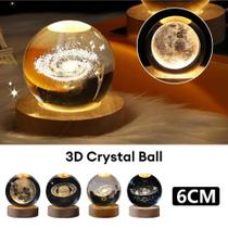 Luminária De Mesa Bola De Cristal Sistema Solar Galáxia 3d Luminária De Mesa Bola De Cristal Sistema Solar Galáxia 3d