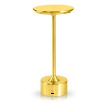 Luminária de Mesa Candeeiro Led Dourada Sem Fio Tutto Home Recarregável Grande