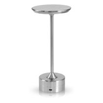 Luminária de Mesa Candeeiro Led Prata Sem Fio Tutto Home Recarregável Grande