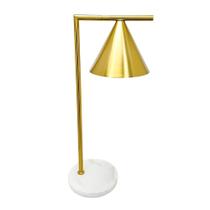 Luminaria de Mesa Classica Metal Dourado Base Marmore