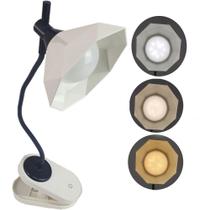 Luminaria de Mesa Com Garra Articulavel Diamante Touch Presilha Led 3 Cores Abajur Flexivel Trabalho Escritorio Home Office Geometrica